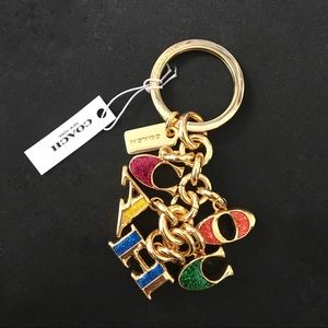 Coach Letters Multi-mix Keyring Charm